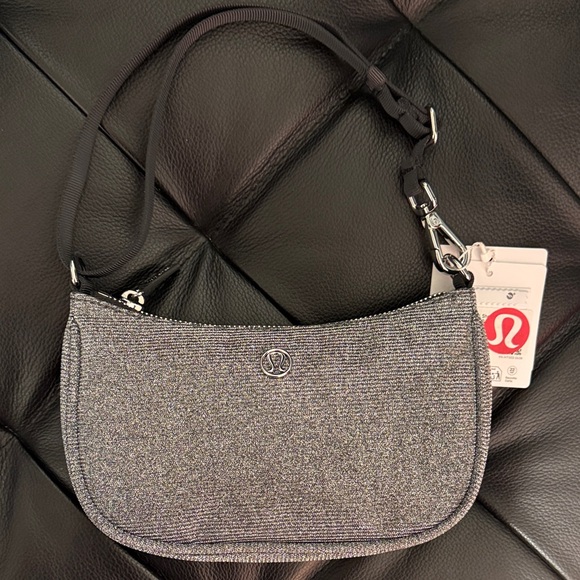 lululemon athletica Handbags - Lululemon City Essentials Mini Sparkle Silver Shoulder Bag